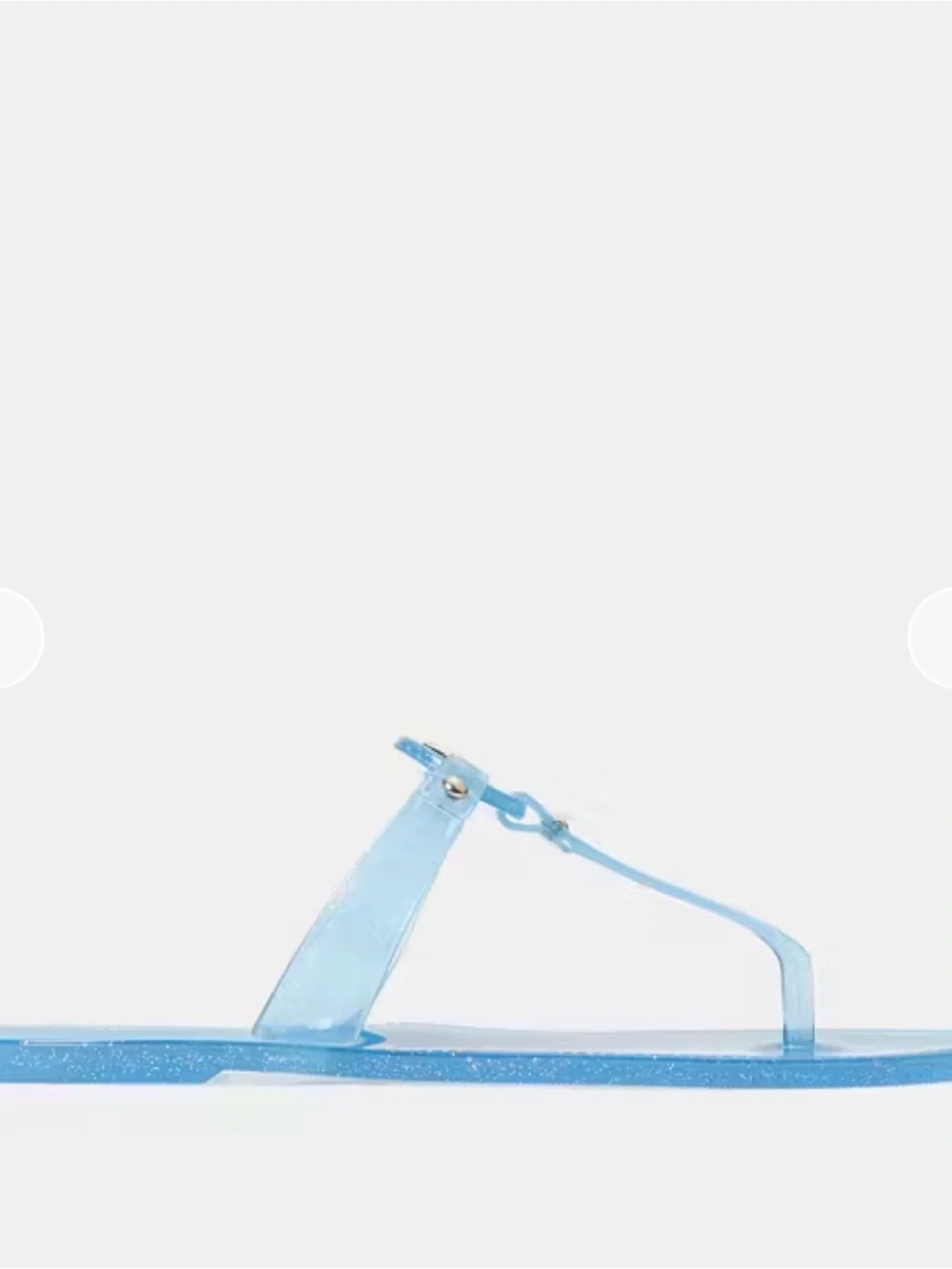 kate spade Kendall jelly t-strap  Light Blue Sandals with Heart Charm NWT